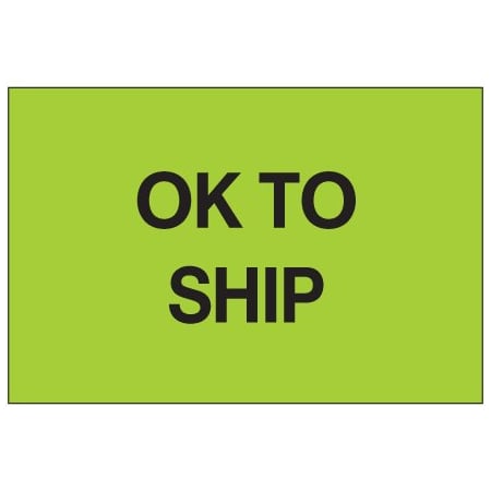 Bsc Preferred 2 x 3'' - ''OK To Ship'' Fluorescent Green Labels BUY00021160